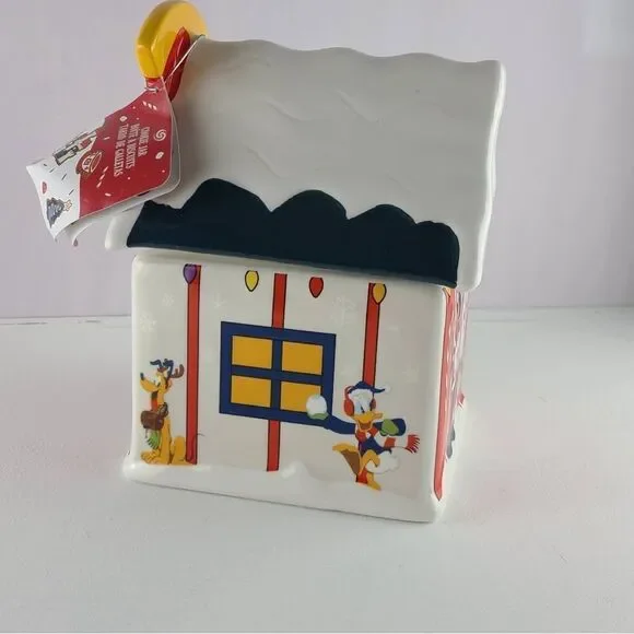 Disney Minnie and Mickey Mouse and Friends Ceramic Holiday Cookie Jar